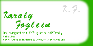 karoly foglein business card